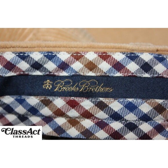 VTG Brooks Brothers Pants Khaki Corduroy Chino Straight Tag Sz 40 X 30 (40 X 29) - Picture 2 of 8